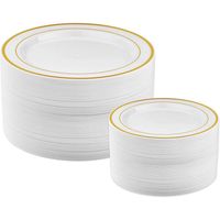 Wholesale Dishes Plates Gold Plastic Dinner And Salad Party Disposable For
