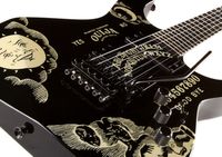 Wholesale Promotion KH Ouija Kirk Hammett Signature Black Electric Guitar Reverse Headstock Floyd Rose Tremolo Black hardware