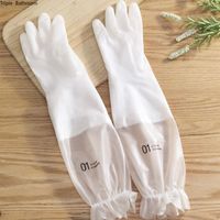 Wholesale Disposable Gloves Waterproof Rubber Dishwashing White Long Multi use Washing Clothes Kitchen Cleaning Durable Housework Tools