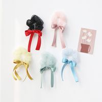 Wholesale 2021 New Children Band Tie Rope Hair Ornamental Girl Baby Sweet Lace Large Intestine Hair Ring Kids Lace Bowknot Hair Holder C6844