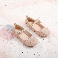 Wholesale Children Rhinestone Dresses Casual Shoes Spring For Girls Leather Kids Beads Dance Princess Party Female Years Flat