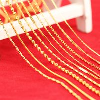 Wholesale 24k Copper Gold Plated Necklace Women s Thin Chain Vietnam Sand Long Lasting Single and Double Shuibo Yuanbao Mahua
