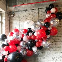 Wholesale 129Pcs Home Decoration Balloon Garland Arch Kit Black Red Silver Confetti Ballon Student Graduation Party Supplies Baby Shower G0927