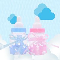 Wholesale Party Decoration Pink Blue Plastic Bottle Baby Shower Pacifier Candy Gift Box Kids Birthday Favor Package