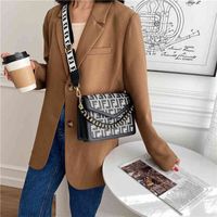 Wholesale 2022 up to coupon Autumn and winter women s city simple single shoulder bag wide belt chain Messenger Bag Fashion Styling