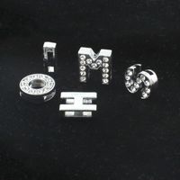 Wholesale Pieces MM MM A Z Rhinestone Letter Charms for DIY Pet Name DIY Dog Cat Pet Collar Slide Charm Letters T2