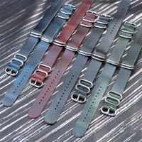 Wholesale Watch Bands Nato Leather Band mm mm mm mm Seat Belt Strap Green Black Red Blue Coffee Colors Watchband