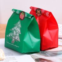 Wholesale 50pcs Snowflake Christmas Tree Gift Bags Merry Christmas Baking Packaging Bag Candy Boxes Xmas Decorations
