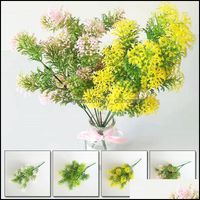 Wholesale Decorative Flowers Wreaths Festive Party Supplies Home Garden Artificial Plant Wedding Christmas Gifts Decoration Wall Diy Green Leaf Land