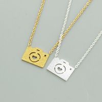 Wholesale Vintage Camera Necklaces Charm Women s Fashion Jewelry Stainless Steel Ketting Gold Color Heart Choker Necklace Friendship Gifts