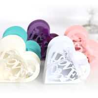 Wholesale 10pcs Love Heart Laser Cut Hollow Carriage Favors Gifts Candy Dragee Box with Ribbon Baby Shower Baptism Wedding Party Supplies