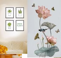 Wholesale Wall Stickers Home Decoration Modern Plant Lotus Pattern For Bedroom Living Dining Room Sofa Background Beautiful Wallpaper