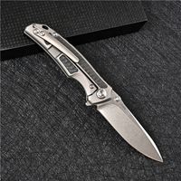 Wholesale Promotion High End Flipper Folding Knife S35VN Stone Wash Blade TC4 Titanium Alloy Carbon Fiber Handle Ball Bearing Folder Knives