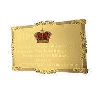 Wholesale custom golden fancy borders Metal Business Card provide design files print customized personal Visit vip Card