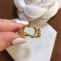 Wholesale Chic Letter Women Open Ring Personality Golden Rings Simple Style Silver La Bague Anello Jewelry