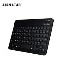Wholesale Zienstar inch Azerty French Aluminum Mini Wireless Keyboard Bluetooth for Apple IOS Android Tablet Windows PC Lithium Battery
