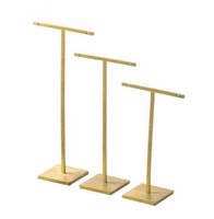 Wholesale Alloy Earrings Display T Shape Stand Showcase Jewelry Organizer Holder Gold Silver Metal Earring Shelf Showcases Boutique Set Charm