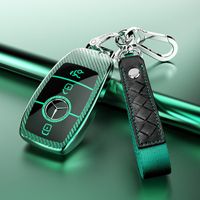 Wholesale Carbon Fiber Pattern Car Key Case Is Suitable for Benz New E class C class Tpu Electroplated Soft Rubber Protective Cover Full Package