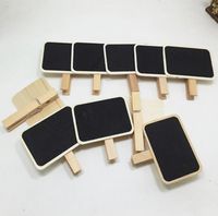 Wholesale D7 H7CM Small Tags Markers Nursery Plant Labels Mini Clamp Wooden Clip Wood Tags with blackboard