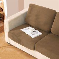Wholesale Sofa Seat Cover Thick Cushion Sheath Elastic Corner Couch Solid Color Funiture Protector Brown