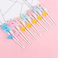 Wholesale Chopsticks Cartoon Animal Head Pair Children Eating Training Learn Correct Usage Baby Practice Chopstick