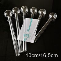 Wholesale 4 Inch Inches Clear Pyrex Glass Oil Burner Pipes Mini Small Spoon Pipe Tobacco Straight Tube Handpipe Smoking Accessories