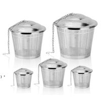Wholesale Seasoning bag tea infuser stainless steel basket with cap hot pot cooking soup stew teapot mesh filter RRE10505