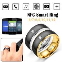 Discount nfc multifunctional smart ring Cluster Rings NFC Smart Ring For Men Multifunctional Titanium Steel Waterproof Intelligent Digital Technology Tarnish Free Jewelry KBR45