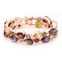 Wholesale Bohemia Style Gold Plated Amethyst Multi Color Lucky Stone Bracelets