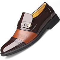 Wholesale Dress Shoes Men s Invisible Height Increasing Elevator Shoes Brown Black Leather Tuxedo Formal Loafer Inches Taller