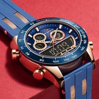 Wholesale Wristwatches NAVIFORCE Men Watch Waterproof Digital Quartz Date Wristwatch Sport Military Chronograph Silicone Band Watches Mal