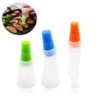 Wholesale Portable Silicone Oil Bottle with Brush Grill Oil Brushes Liquid Oil Pastry Kitchen Baking BBQ Tool w