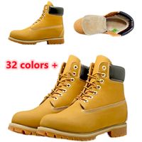 Wholesale Top quality timber boot black yellow high mens designer camouflage leather tbl winter snow boots men women land waterproof with fur keep warm bot Booties Shoes