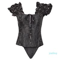 Wholesale Bustiers Corsets Women Victorian Wedding Bride Off Shoulder Lace Corset Bustier Tops Corpete Overbust Sexy Gothic Black White