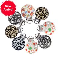 Wholesale 1pc Silicone Designers Christmas Pacifier Clip Bpa Free Round Clips for Making Chain Teething Toy X346