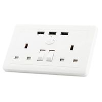 Wholesale Smart Power Plugs AC Socket Switch USB Port Wall Plug Outlet With Independent Switches Safety Door For Homes Offices UK