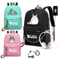 Wholesale Backpack Totoro D Printing Travel Softback Women Mochila School Space Notebook Girls USB Backpacks