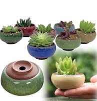 Wholesale Ice Crack Ceramic Flower Pots For Juicy Plants Small Bonsai Pot Home and Garden Decor Mini Succulent Plant Pots Colors