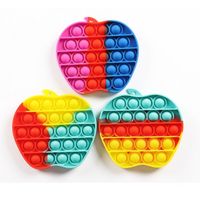 Wholesale Gradient Apple Shape Fidget Toy Push Bubble Sensory Squeeze Toys Anxiety Stress Reliever for Office Worker Special Needs G11802