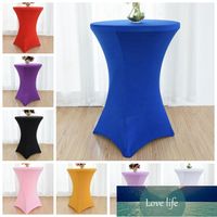 Wholesale 22 Colours Table Cover Cocktail Cloth Spandex High Bar TableLinen Wedding Party Hotel Decoration On Sale