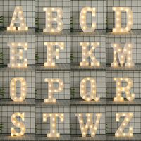 Wholesale 26 Letters and numbers White LED Night Light Marquee Sign Alphabet Lamp Bedroom Wall Hanging Decor Small Height CM D2
