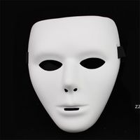 Wholesale Jabbawockeez Plain White Face Full Mask For Halloween Masquerade Drama Party Hip Hop Ghost Dance Performances Props PHJK2105