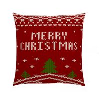 Wholesale Decorative Pillow Christmas Elk Linen Printed Pillowcase Colorful Exquisite Snowflakes Red Green White Home textiles Cushion by sea GWE10991