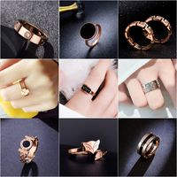 Wholesale Titanium Steel Ring No Allergy No Fading Titanium Steel Rose Gold Bracelet Female Bracelet Ring Index Finger Ring