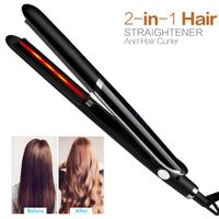 Wholesale Infrared Hair Straightener Curler Flat Iron Negative Ion Straight Hair Styler LED Display Curling Iron Corrugation Hair Curler