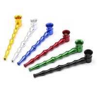 Wholesale newTobacco Pipes Long Bamboo Metal Smoking Pipe Herb Tobacco Pipes Portable Creative Smoking Accessories mm Assorted Colors EWB5631