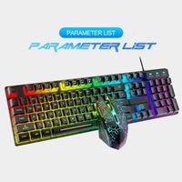 Wholesale Rainbow USB Wired Keyboard Mouse Pad Combo RGB Backlit Pro PC Gaming Keypad Keyboards