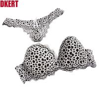 Wholesale Bras Sets DKERT Intimate Sexy Leopard Gold Silver Bra Brief Push Up Women Set Big Size ABC Lace Thong Hollow Out Underwear Panty