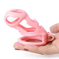 Wholesale 2021 D Printing Ghost Male Chastity Cock Cage Penis Sleeve Plastic Lockable Device Penis Rings Sex Toys for Men