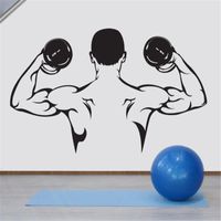 Wholesale Wall Stickers Male Muscles Sticker Fitness Gym Sport Home Decor Ideas Interior Removable Design Adesivo De Parede